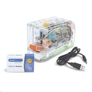 RAPESCO "626EL" Elektromos tűzőgép, 26/6, 15 lap, átlátszó, USB töltővel és tűzőkapcsokkal - Rotring