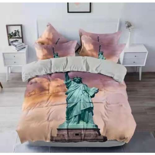 7 részes ágyneműhuzat készlet Szabadság Szobor mintával, pamut keverék, puha és kényelmes