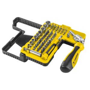 Topex Bit és Dugókulcskészlet racsnis hajtószárral 68db (39D346) (Topex 39D346) 138374170 - Topex