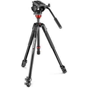 Prim-plan al Capului Fluid Video Manfrotto MVH500AH și Sistemului Trepied 190X - Trepiede foto/video pentru telefoane/aparate