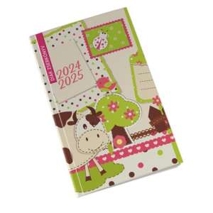 Realsystem 2024/2025 Schüler-Taschenkalender mit einem bunten Kuh-Design - REALSYSTEM