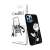 Graffiti iPhone 16 Pro Max telefontok fehér rózsás mintával fekete alapon, csomagolással