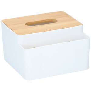 Bambusz papírzsebkendő tartó, 16x15x9,7cm 