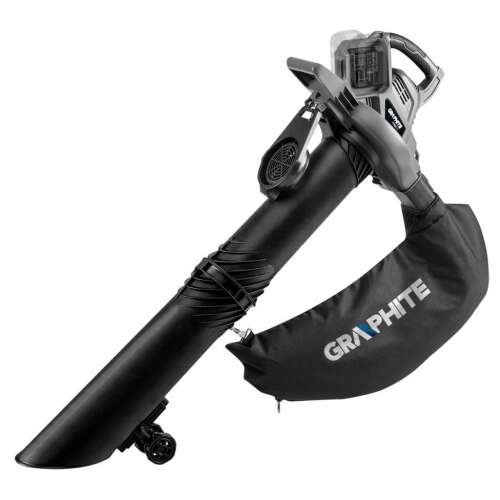 Dmuchawa i odkurzacz do liści Graphite 36V, bezprzewodowa, 2 w 1, system Energy+, worek 35L, prędkość powietrza 200 km/h, przepływ powietrza 220m³/h, stosunek rozdrabniania 9:1, 6-stopniowa regulacja prędkości, waga 3,9 kg