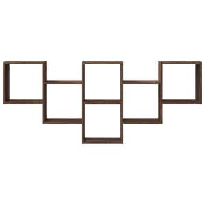 vidaXL fali polc, barna tölgy, 6 polc, nappali dekoráció, tároló megoldás - Előszoba bútor