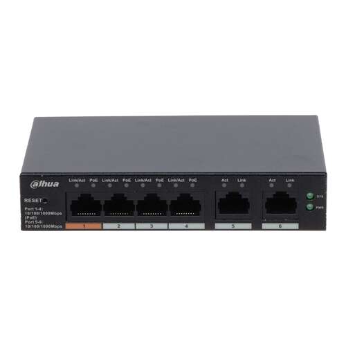 Dahua Technology DH-CS4226-24ET-375 Switch Gigabit Ethernet cu 6 porturi cu suport PoE, vedere din față