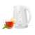 Camry CR1255w white electric kettle with cup of tea, 1.7L capacity