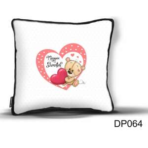 Maci szívvel, szerelmes párna, díszpárna, Valentin napi ajándék, párna, díszpárna, ajándék, párna, szerelem, plüssmackó, szerelem, szív, párna, ajándék, Valentin-nap - Díszpárna