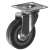 Swivel caster with brake, 70mm diameter, rubber wheel, chrome plated, Malatec