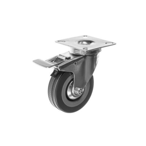 MALATEC swivel caster wheel with brake on white