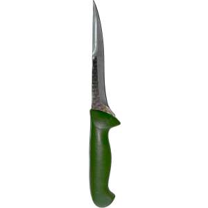 Green handled butcher knife with double blade, 19 cm long - Kitchen Knife