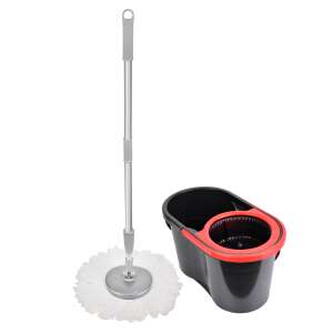 Spin mop and bucket set, black and red, 16 liters - Felmosó