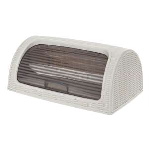 Beige bread box with transparent lid, 42 x 26 x 19 cm - Bread Bin