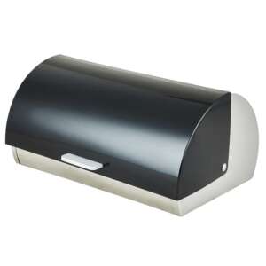 Black and silver bread box, stainless steel bread bin, bread storage container - Bread Bin