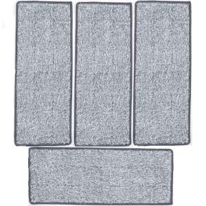 Set of 4 microfiber mop pads, gray, 30 x 10 cm - Cleaning Tool