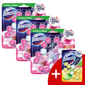 Domestos Power5 WC-Erfrischungsblock Magnolia (9x50g) + Geschenk Domestos Duo Toilettenblock
