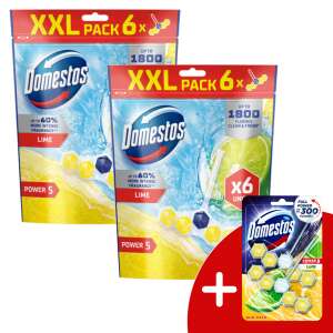Domestos Power5 WC osvježivač blok Lime (12x50g) + Poklon Domestos Duo WC blok
