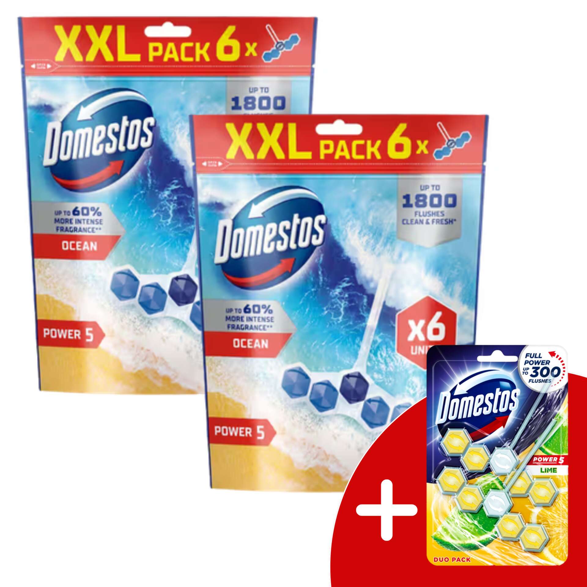 Domestos Power5 WC frissítő blokk Ocean (12x50g) + Ajándék Domest...