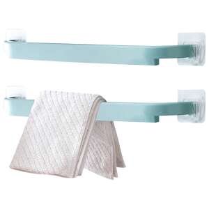 NeoHGS 49cm turquoise blue towel rack, set of 2, adhesive mounting, no drilling, bathroom storage - Towel rack