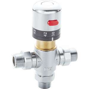 NeoHGS thermostatic mixing valve, G3/4", external thread DN20, anti-scalding protection, brass/nickel, adjustable between 20°C-50°C, domestic hot water - Water, gas & heating fitting