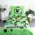Minecraft bedding set, green duvet cover with Minecraft characters, 140x200 cm