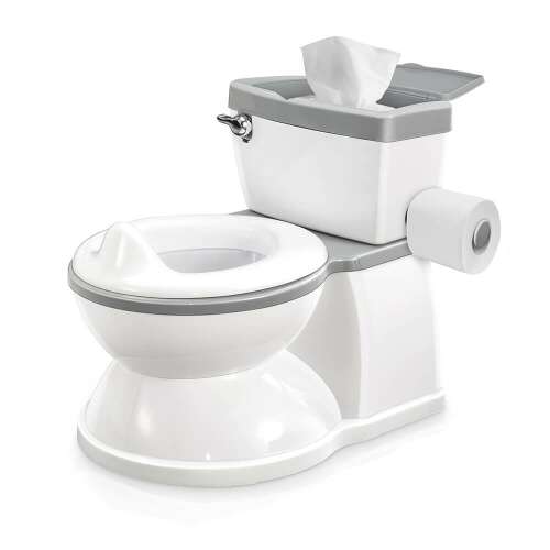 Timeless Tools Gyerek wc alakú bili, potty training toilet with sound effects, toilet paper holder, white