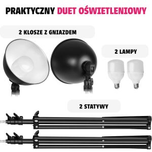 TecTake - Lampy Studyjne LED - Zestaw 2 szt. 112343087 - Fotografia, wideo i optyka