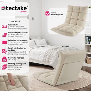 Relaxačné kreslo Snooze, 2 v 1, zamat, 14-násobne nastaviteľné 112397449 - Sedacie vaky & Sedačky