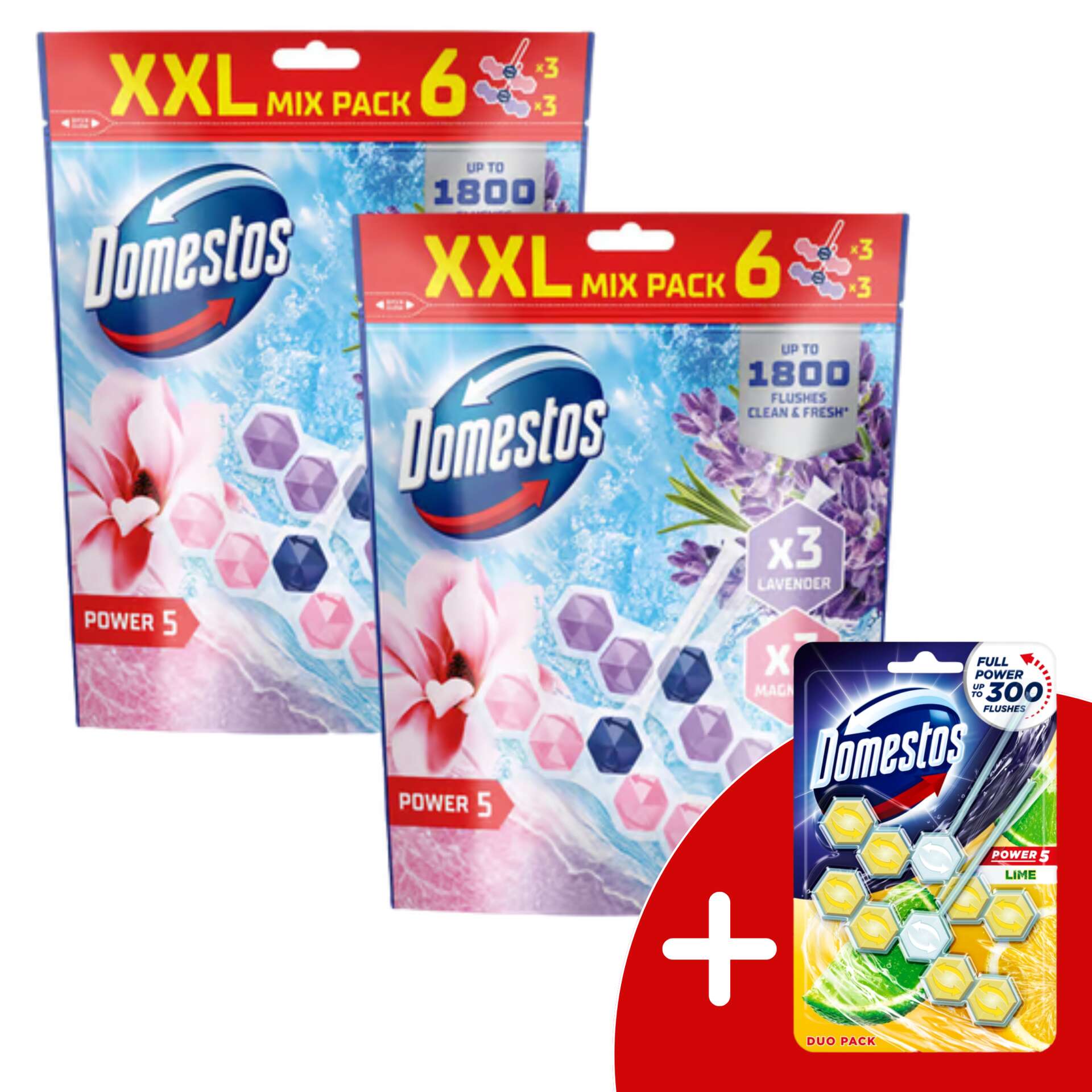Domestos Power5 WC frissítő blokk mix Magnolia & Lavender (12...
