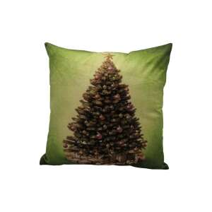 Zöld bársony karácsonyfa díszpárna, 45cm - Díszpárna