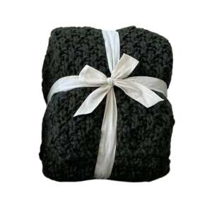 Zöld kötött takaró, 170cm, tökéletes a hideg estékre - Pléd