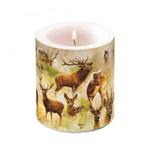 Színes szarvasos illatgyertya, 10x10cm - Ambiente