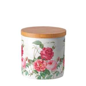 Amber porcelán konyhai tároló virágmintával és fa fedővel - Ambiente