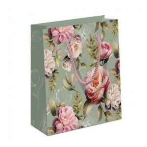 AMB.11218130 Peonies composition green papír ajándéktáska 22x9x23cm 106791853 - Művészet & Hobbi