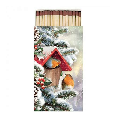 AMB.39519100 House with robins gyufa 6,5x11cm 106791868