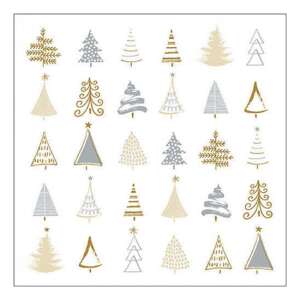 AMB.33319045 Christmas tree doodles silver papírszalvéta 33x33cm, 20db-os 106791906 - Szalvéta
