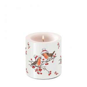 AMB.39218865 Christmas robins white ávilágítós gyertya 8x7,5cm 106791928 - Lakberendezés