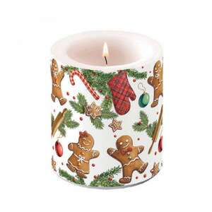 AMB.39318880 Gingerbread cookies átvilágítós gyertya 10x10xcm 106791949 - Ambiente