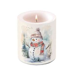 AMB.39318890 Snowman in nature átvilágítós gyertya 10x10xcm 106791951 - Ambiente