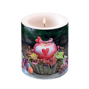 AMB.39318895 Snow dusted apple átvilágítós gyertya 10x10xcm 106791961 - Ambiente