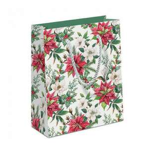 AMB.31218875 Christmas florals papír ajándéktáska 22x13x25cm 106792009 - Művészet & Hobbi