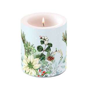 AMB.39318990 White poinsettia átvilágítós gyertya 10x10xcm 106792054 - Ambiente