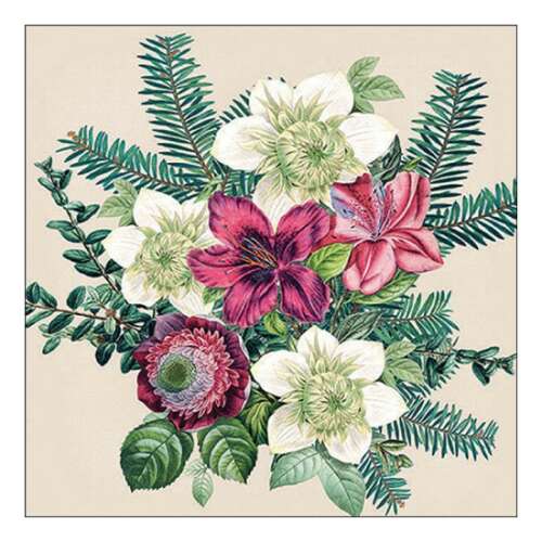 AMB.33318971 Azalea and helleborus cream papírszalvéta 33x33cm, 20db-os 106792083