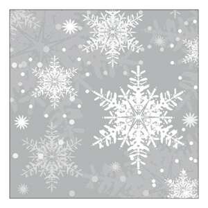 AMB.33319122 Snowflakes silver papírszalvéta 33x33cm, 20db-os 106792121 - Háztartási papírtermék