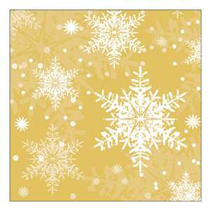 AMB.33319123 Snowflakes gold papírszalvéta 33x33cm, 20db-os 106792122 - Háztartási papírtermék