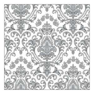 Barokk díszes ezüst szalvéta, 33x33cm, 20 darabos - Háztartási papírtermék