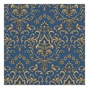Barokk díszítésű kék tapéta, 33x33cm - Szalvéta
