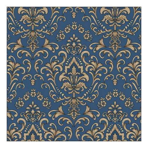 Barokk díszítésű kék tapéta, 33x33cm
