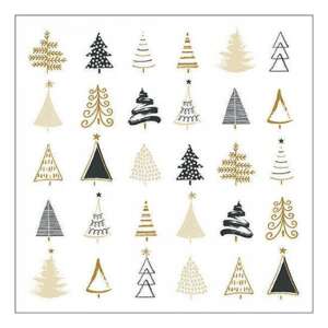 AMB.33319048 Christmas tree doodles black papírszalvéta 33x33cm, 20db-os 106792137 - Szalvéta