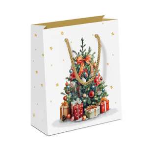 AMB.31219175 Decorated Christmas tree papír ajándéktáska 22x13x25cm 106792144 - Művészet & Hobbi